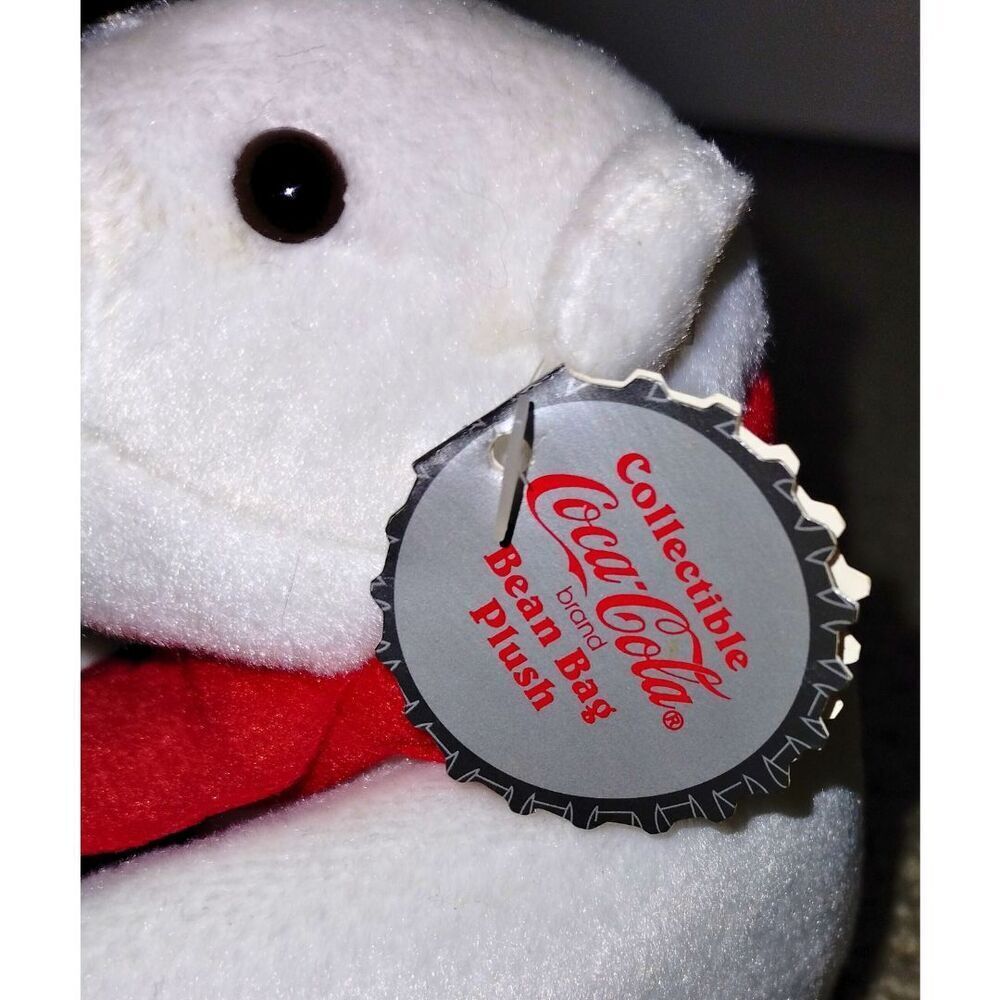 1998 Collectible Coca Cola Bean Bag Plush Polar Bear (NWT) - Picture 4 of 9